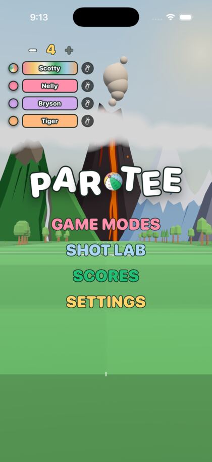 The PAR-TEE main menu